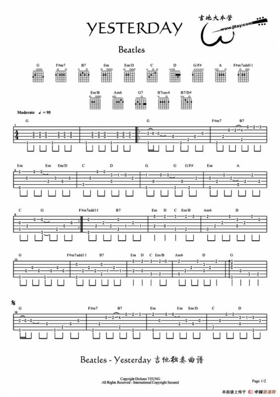 yesterday（指弹谱）