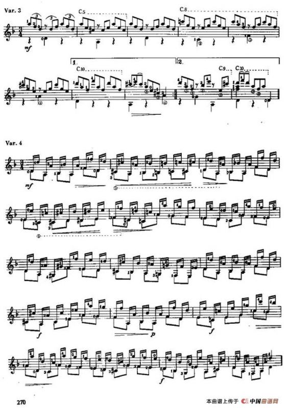 西班牙弗里亚斯主题变奏曲（古典吉他）