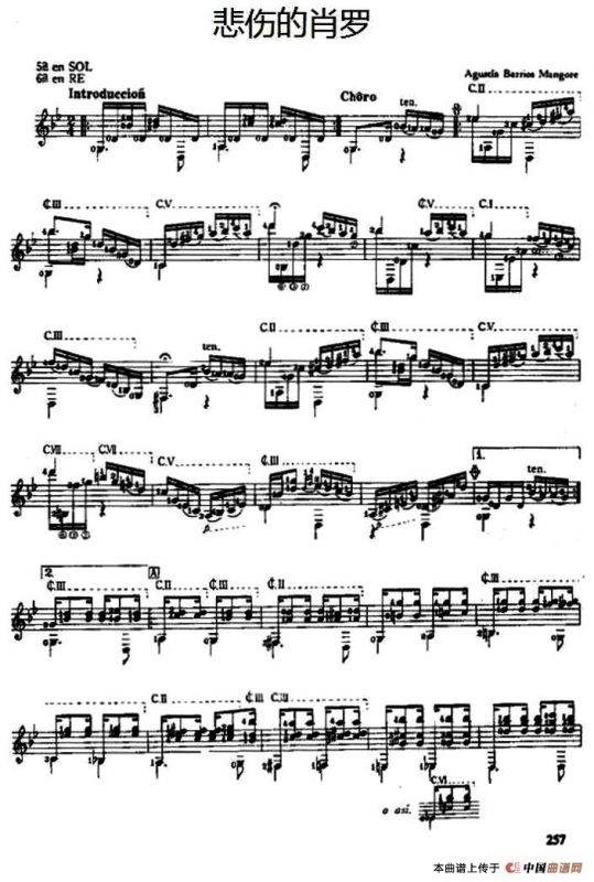 悲伤的肖罗（古典吉他）