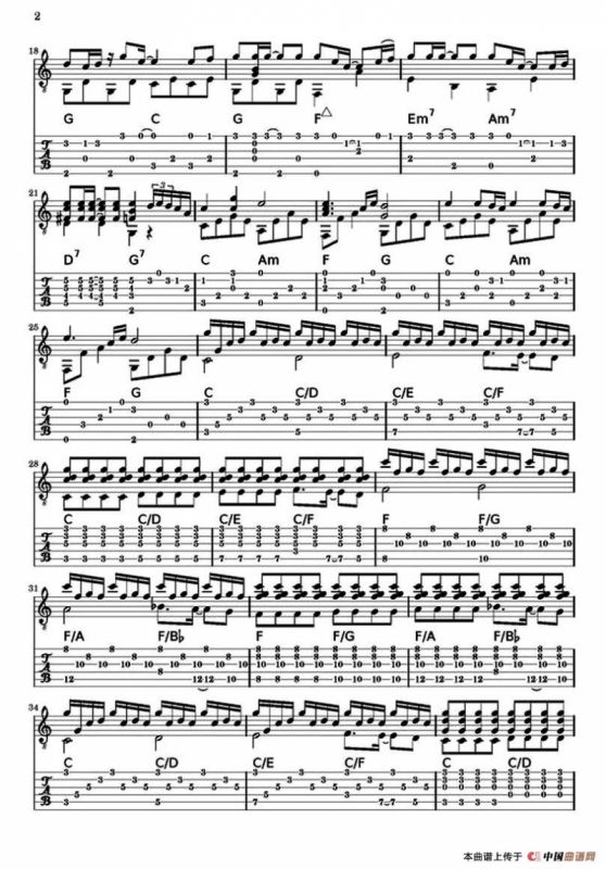 菊次郎的夏天（Summer）（指弹谱、五线谱+六线谱）