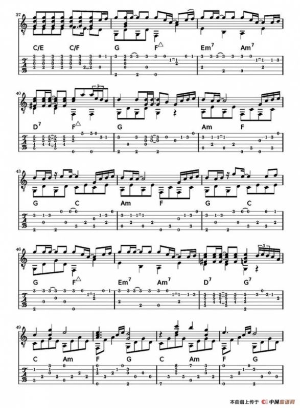 菊次郎的夏天（Summer）（指弹谱、五线谱+六线谱）