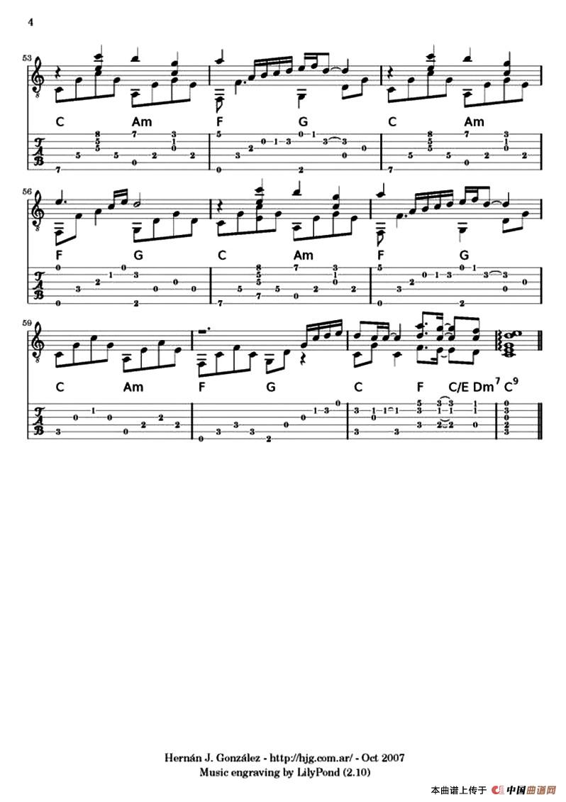 菊次郎的夏天（Summer）（指弹谱、五线谱+六线谱）