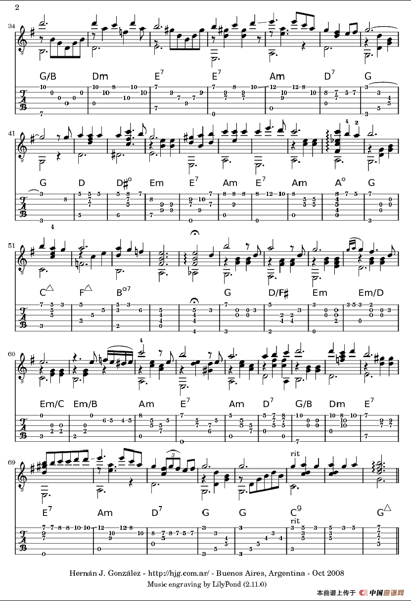 Adoria no Umi He（久石让指弹吉他谱）