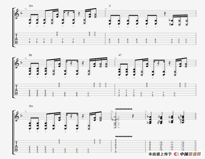 CNBLUE 《孤独啊》吉他谱二