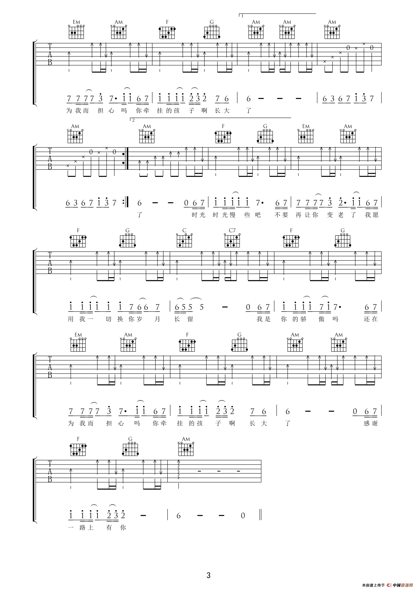 父亲（筷子兄弟 词曲）