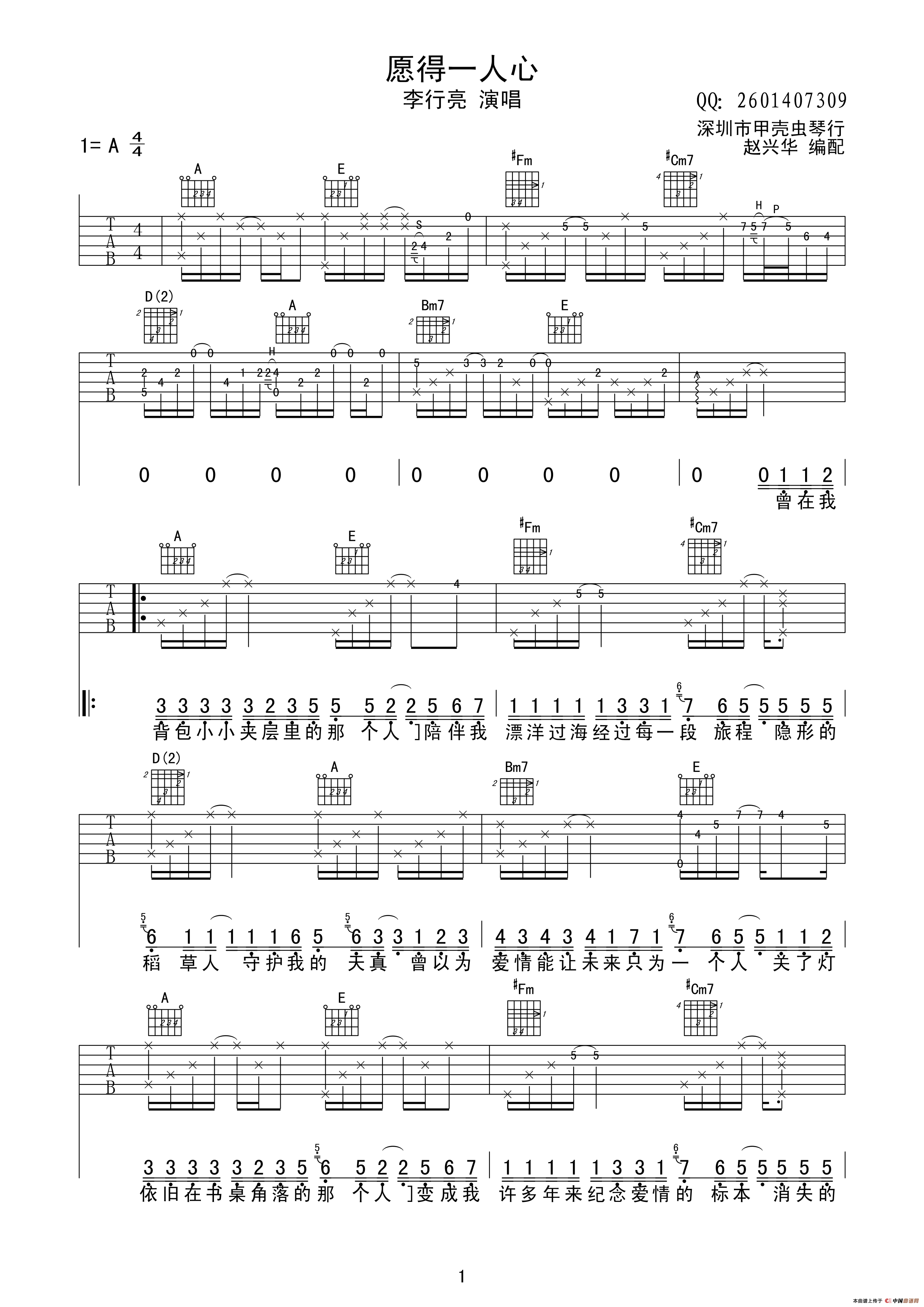 愿得一人心（赵兴华编配版）