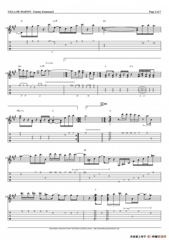 tommy emmanuel：villa de martin（指弹吉它）