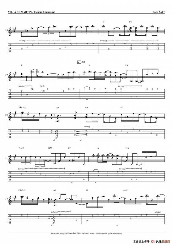 tommy emmanuel：villa de martin（指弹吉它）