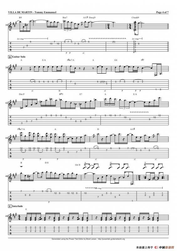 tommy emmanuel：villa de martin（指弹吉它）