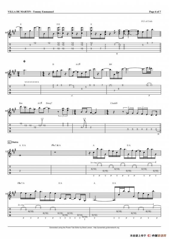 tommy emmanuel：villa de martin（指弹吉它）