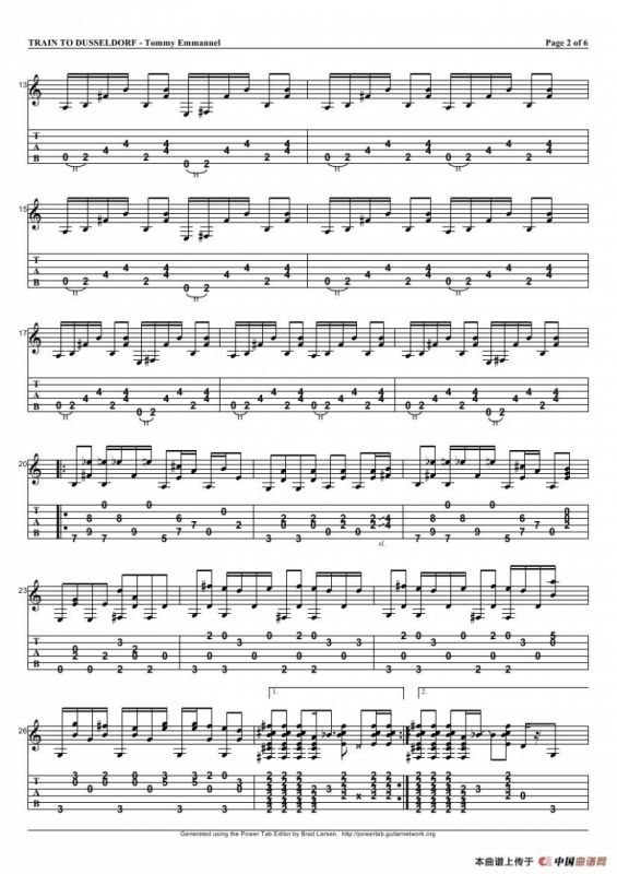 tommy emmanuel：train to dusseldorf（指弹吉它）