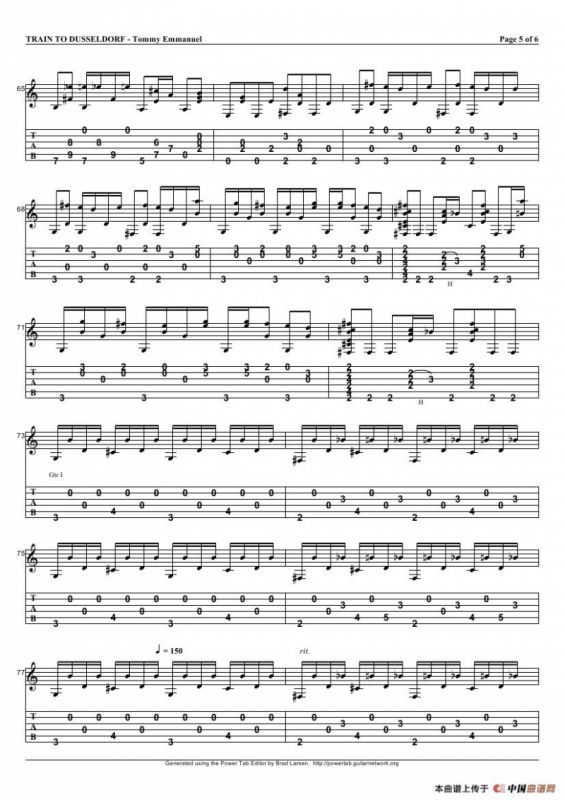 tommy emmanuel：train to dusseldorf（指弹吉它）