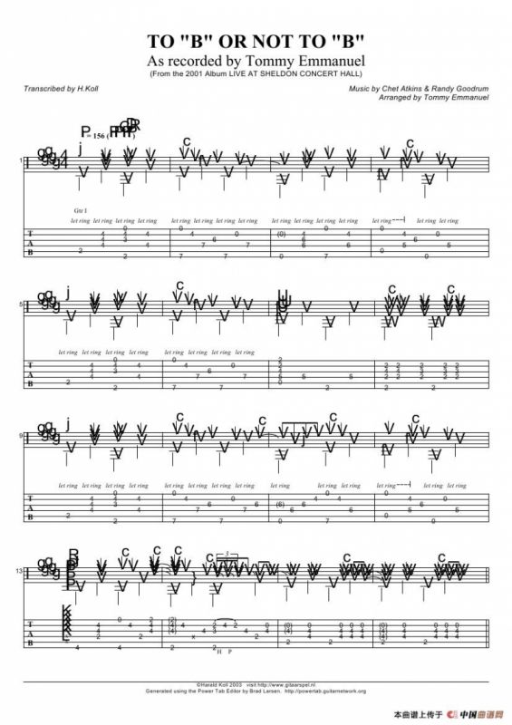 tommy emmanuel：to b or not to b（指弹吉它）