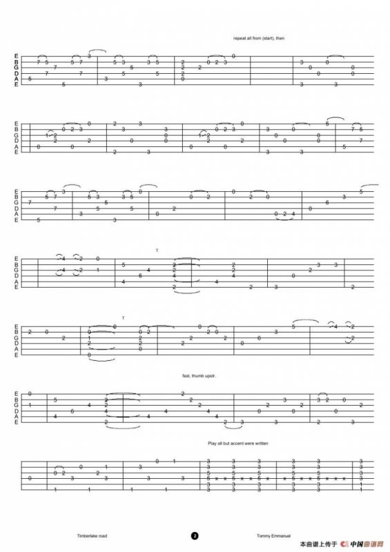 tommy emmanuel：timberlake road（指弹吉它）