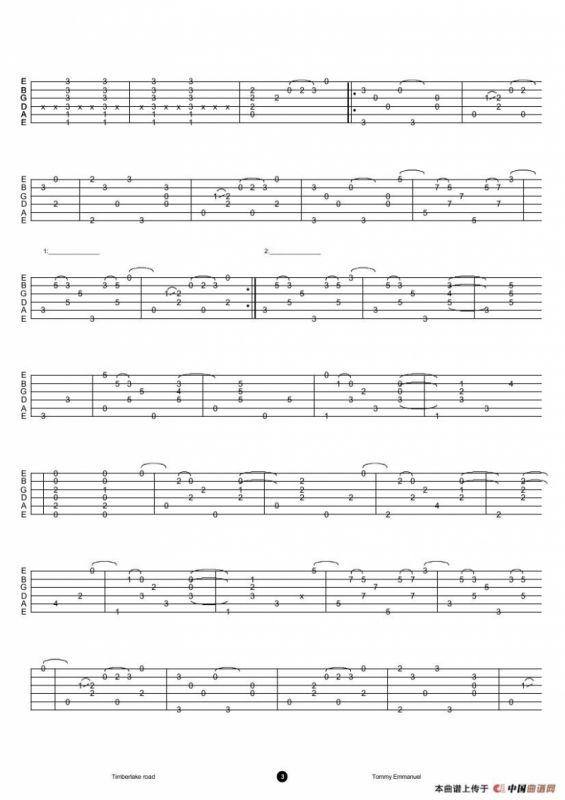 tommy emmanuel：timberlake road（指弹吉它）