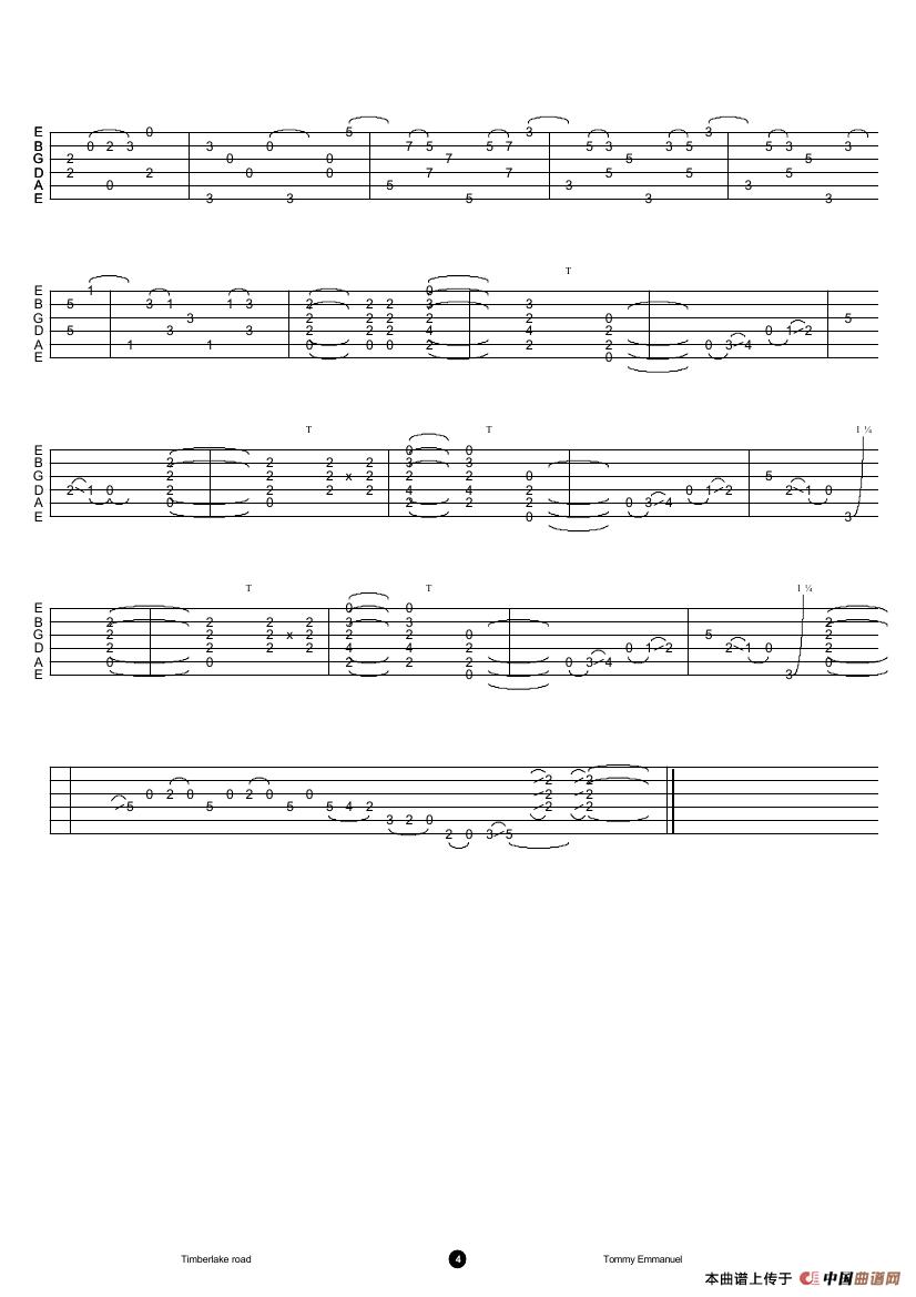 tommy emmanuel：timberlake road（指弹吉它）