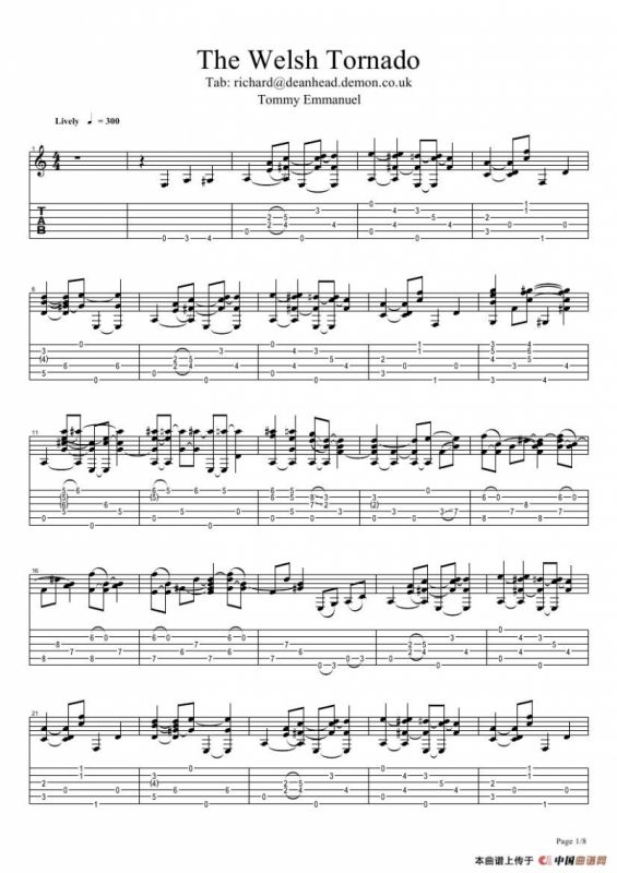 tommy emmanuel：the welsh tornado（指弹吉它）