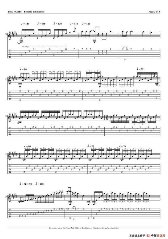 tommy emmanuel：the robin（指弹吉它）