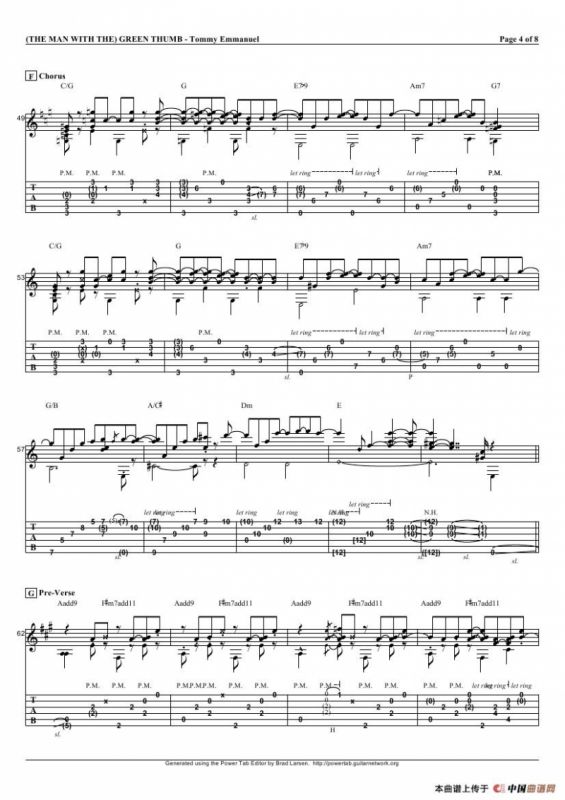 tommy emmanuel：the man with the green thumb（指弹吉它）