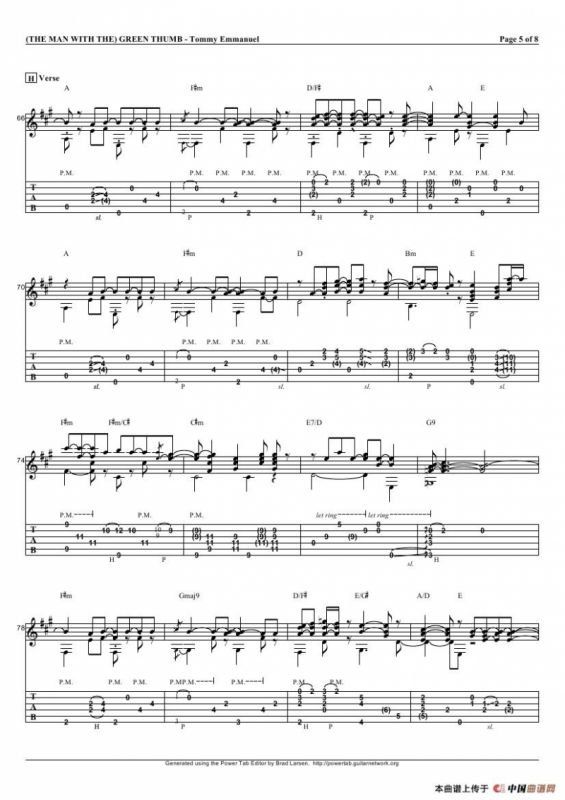 tommy emmanuel：the man with the green thumb（指弹吉它）