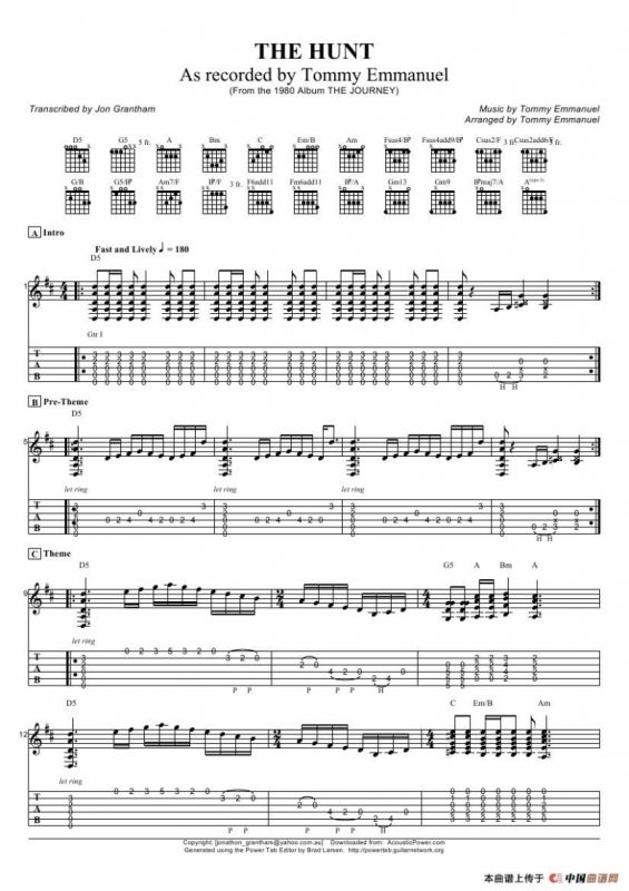 tommy emmanuel：the hunt（指弹吉它）
