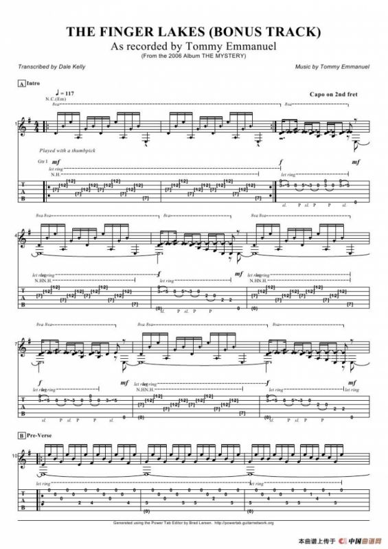 tommy emmanuel：the finger lakes（指弹吉它）
