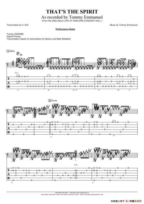 tommy emmanuel：thats the spirit version 2（指弹吉它）
