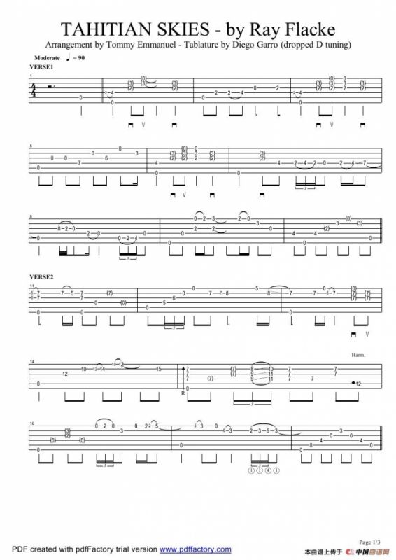 tommy emmanuel：tahitian skies（指弹吉它）