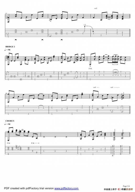 tommy emmanuel：tahitian skies with score（指弹吉它）