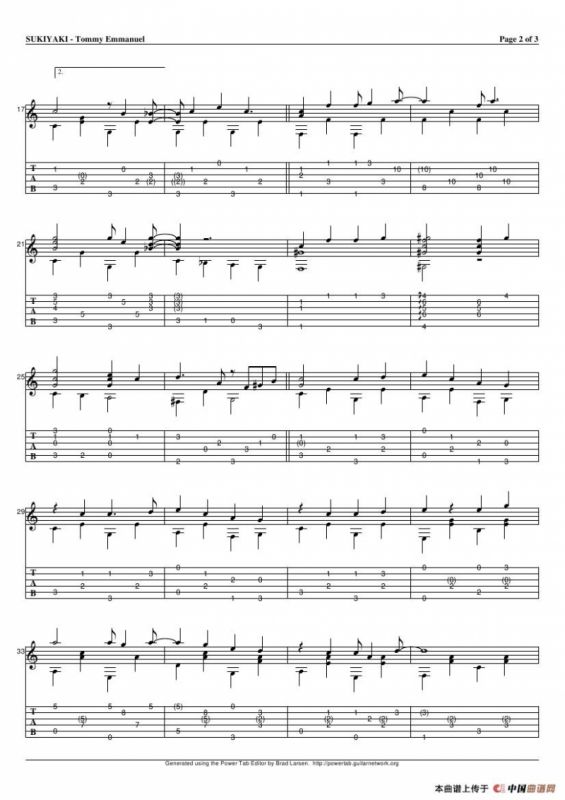 tommy emmanuel：sukiyaki 2（指弹吉它）