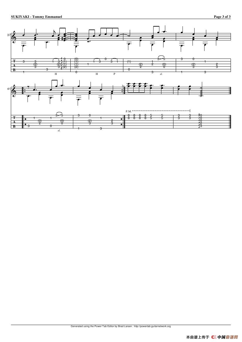 tommy emmanuel：sukiyaki 2（指弹吉它）