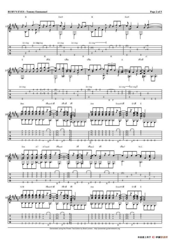 tommy emmanuel： rubys eyes（指弹吉它）