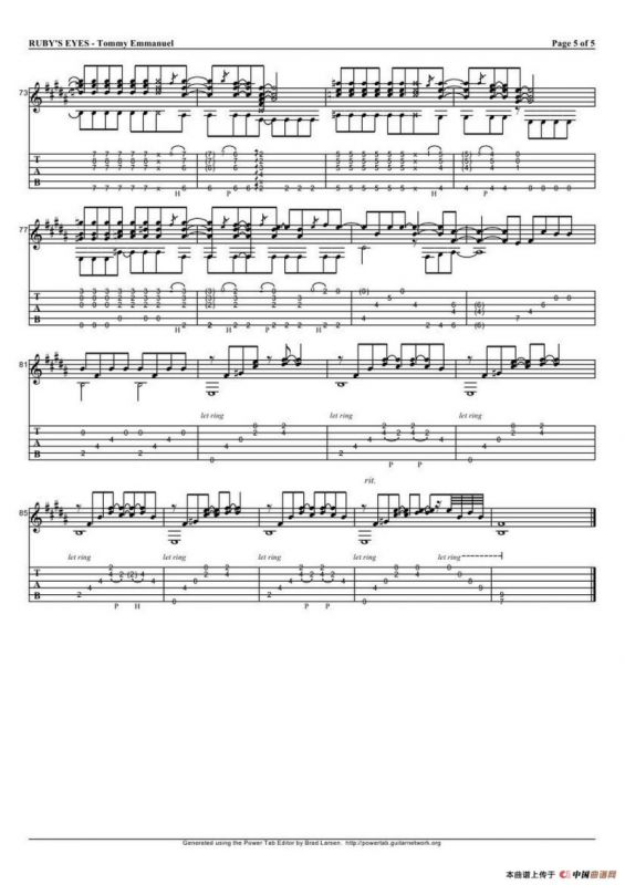 tommy emmanuel： rubys eyes（指弹吉它）