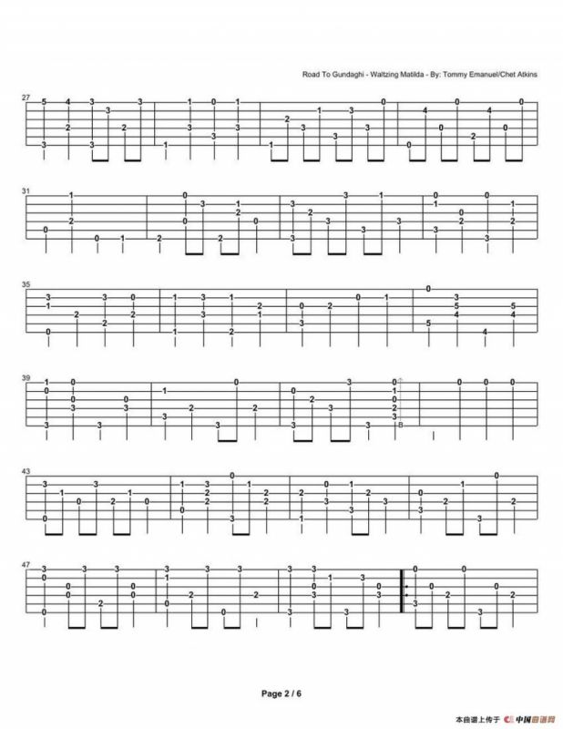 tommy emmanuel： road to gundaghi waltzing matilda（指弹吉它）