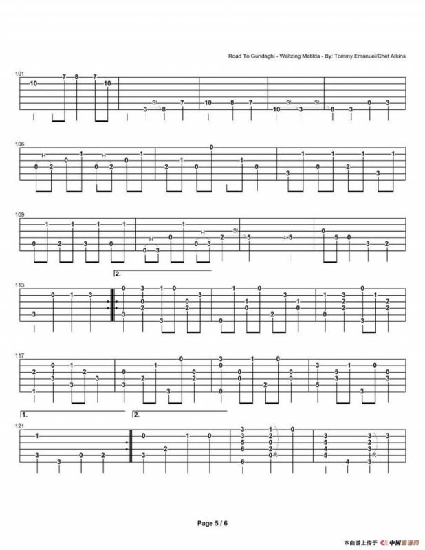 tommy emmanuel： road to gundaghi waltzing matilda（指弹吉它）