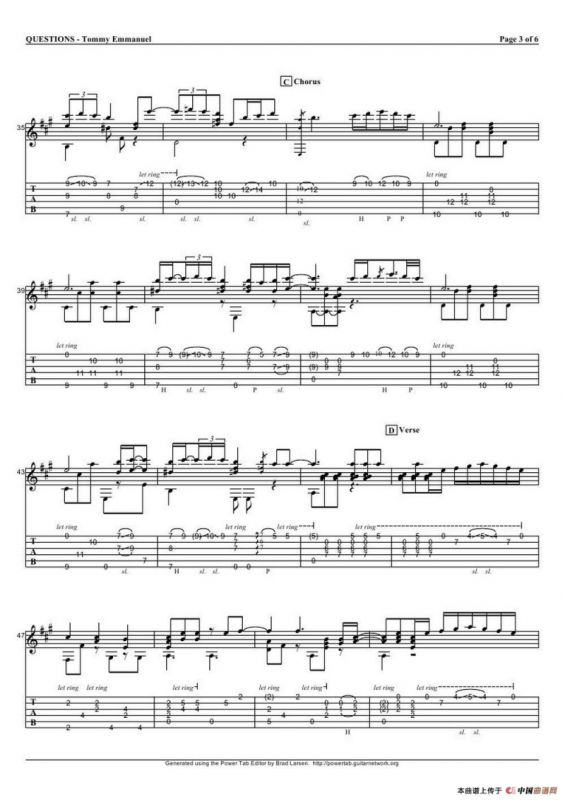 tommy emmanuel： questions（指弹吉它）