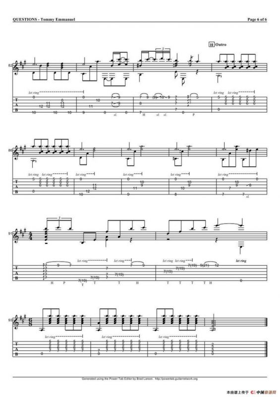 tommy emmanuel： questions（指弹吉它）