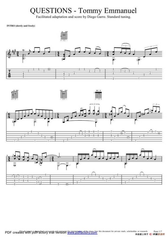 tommy emmanuel： questions Tommy Emmanuel（指弹吉它）