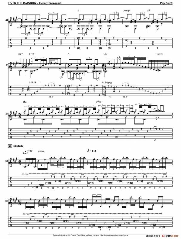 tommy emmanuel：over the rainbow（指弹吉他）