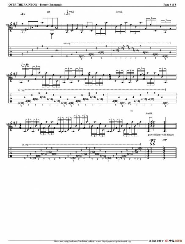 tommy emmanuel：over the rainbow（指弹吉他）
