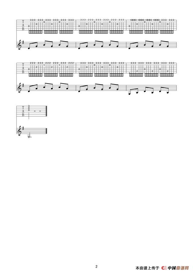 中板（帕格尼尼练习版）（指弹吉他谱）