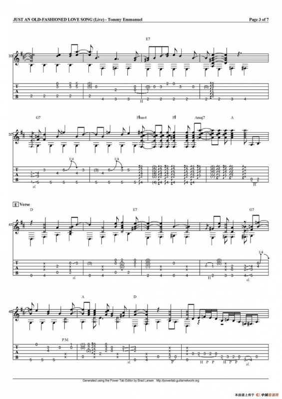 tommy emmanuel：just an old fashioned love song（指弹吉他）