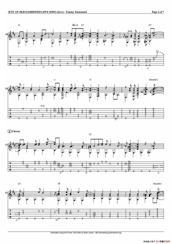 tommy emmanuel：just an old fashioned love song（指弹吉他）