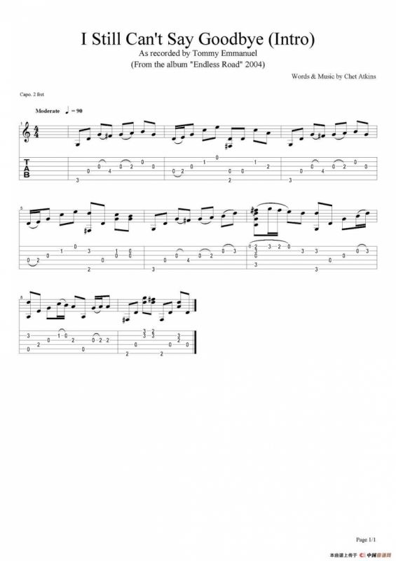 tommy emmanuel：i still cant say goodbye（intro）（指弹吉他）