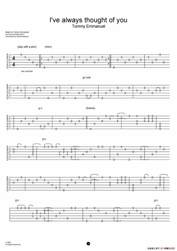 tommy emmanuel；i have always thought of you（指弹吉他）