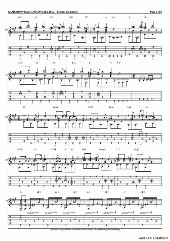 tommy emmanuel：gameshow rag/cannonball rag（指弹吉他）
