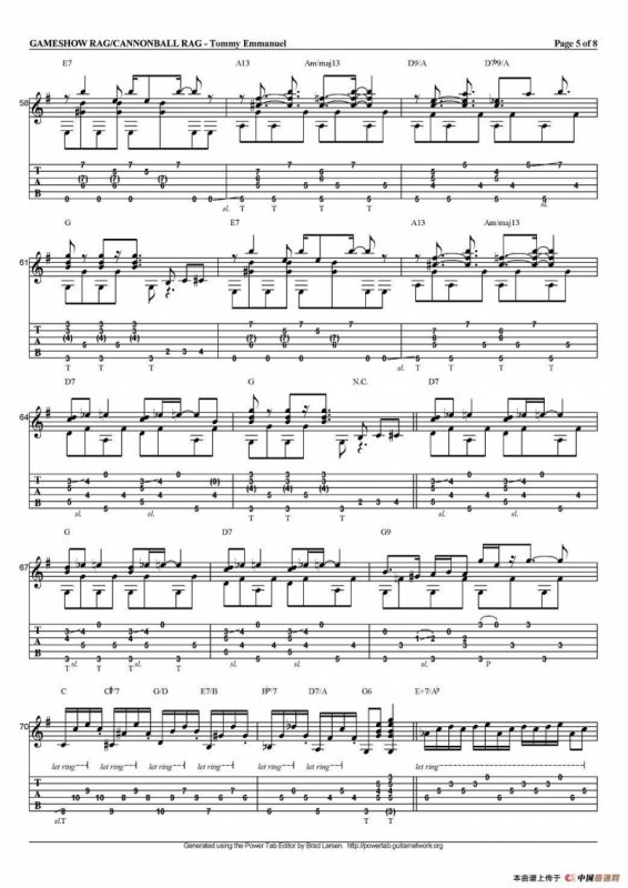 tommy emmanuel：gameshow rag/cannonball rag（指弹吉他）