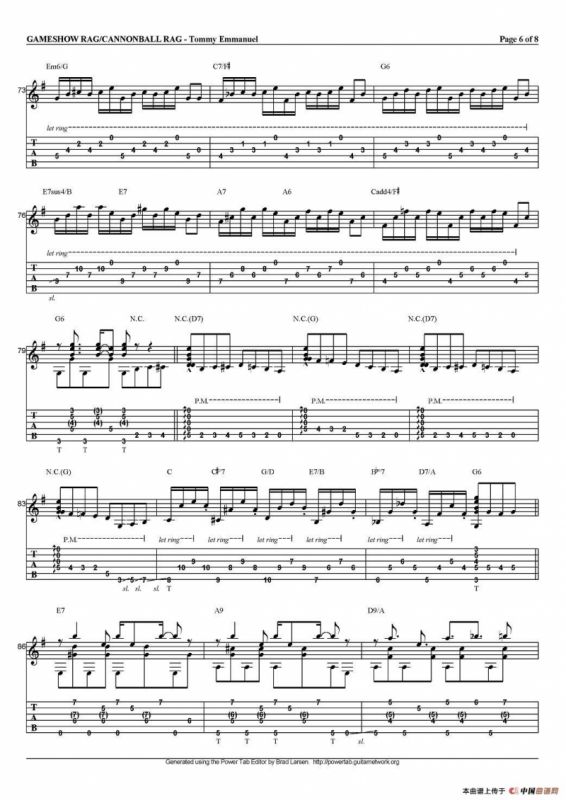 tommy emmanuel：gameshow rag/cannonball rag（指弹吉他）
