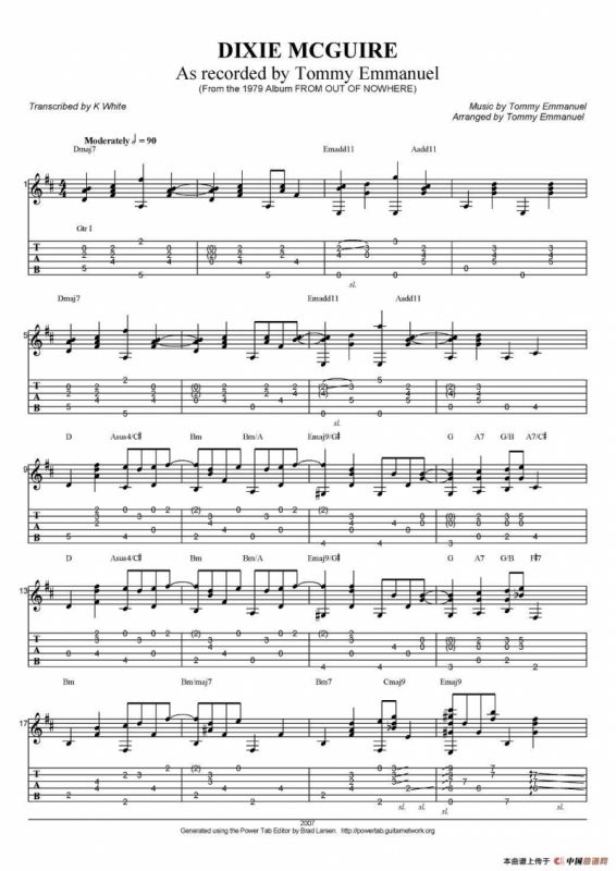 tommy emmanuel：dixie mcguire（指弹吉他）