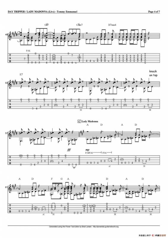 tommy emmanuel:day tripper/lady madonna（指弹吉他）